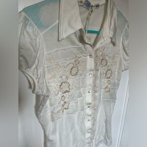 Lace Button Up Blouse